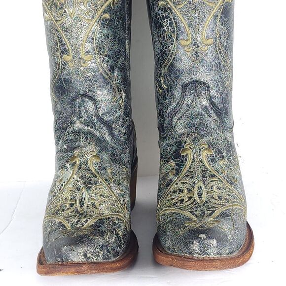 CORRAL Circle G Women’s US6,5M Gray Leather Crackle Distressed Western Boots - Picture 4 of 16